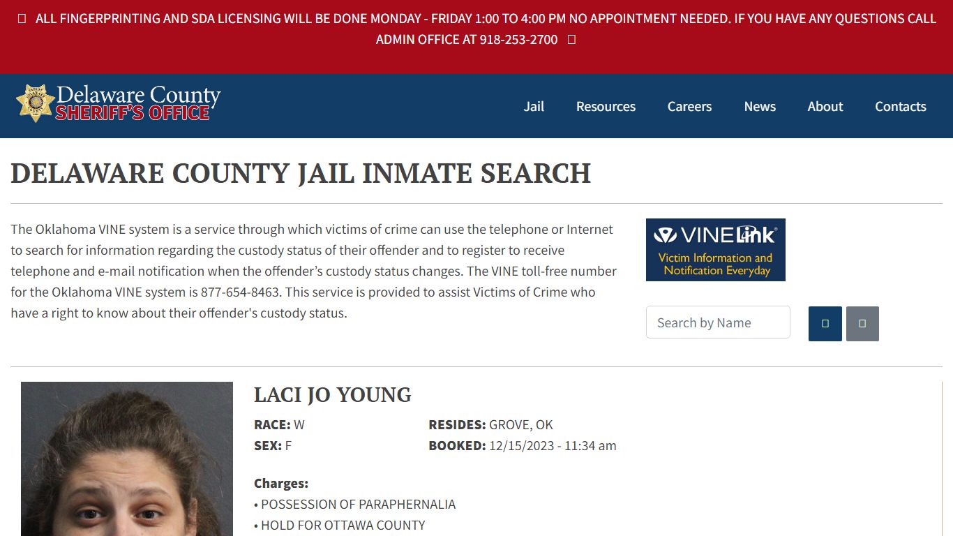 Inmate Search - Delaware County Sheriff's Office